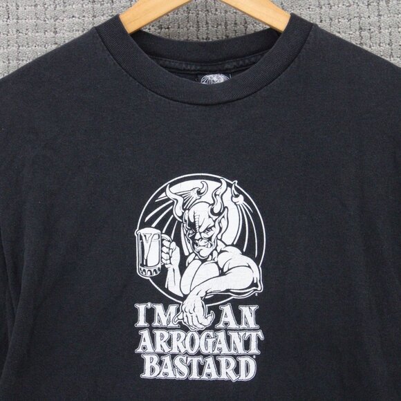 Vintage Stone Brewing Shirt Mens Medium M Black Long Sleeve Big Devil Beer Art - Picture 6 of 9